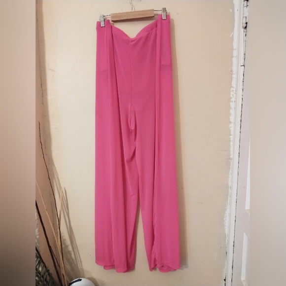 Shein Curve Women's Elastic Waist Pink Wide-Leg Pants with Panty Under layer 2XL - Picture 4 of 8
